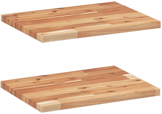 vidaXL - Wandschappen - 2 - st - zwevend - olieafwerking - 60x30x2 - cm - acaciahout