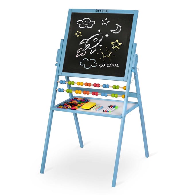 Ricokids magnetisch draaitafelkrijtbord - blauw