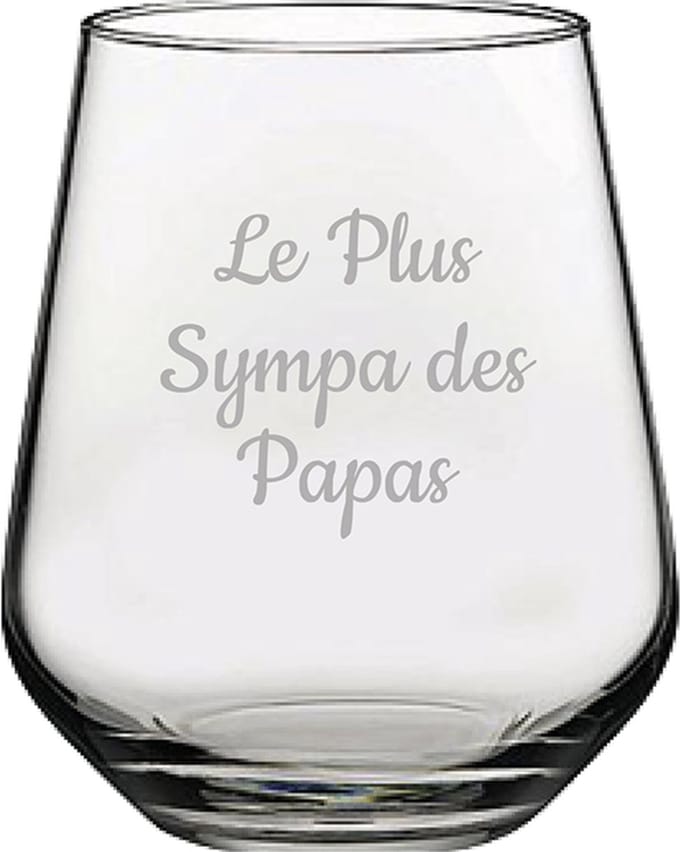 Drinkglas gegraveerd - 42,5cl - Le Plus Sympa des Papas