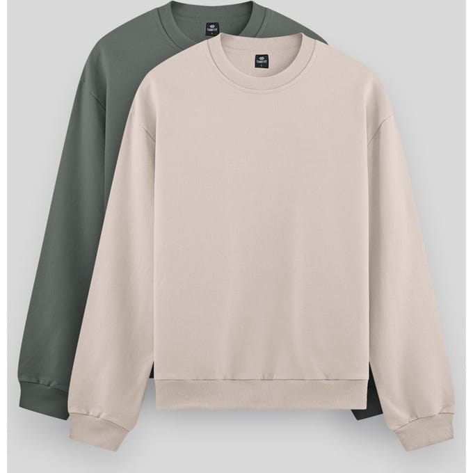 Heren Effen Rundhals Sweatshirt