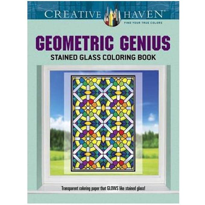 Creative Haven Geometric Genius Stained Glass Coloring Book - Henry Shaw