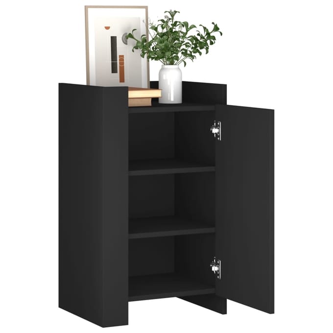 vidaXL - Dressoir - 45x35x75 - cm - bewerkt - hout - zwart