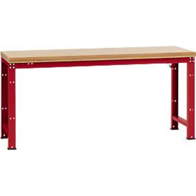 Manuflex werkbank Profi standaard, Tafelblad multiplex B 2000 x D 700, robijnrood
