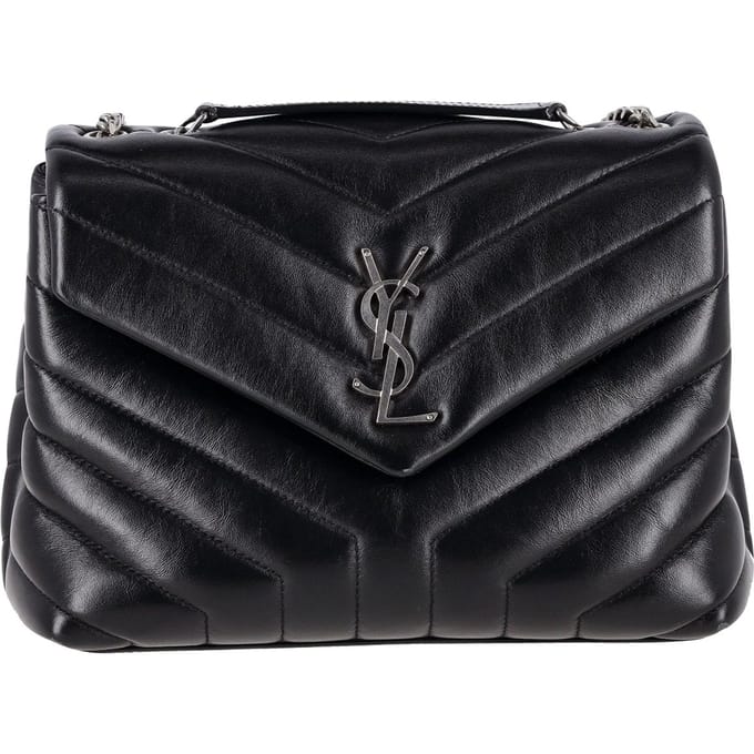 Saint Laurent Kleine Loulou Schoudertas in Zwart Leer
