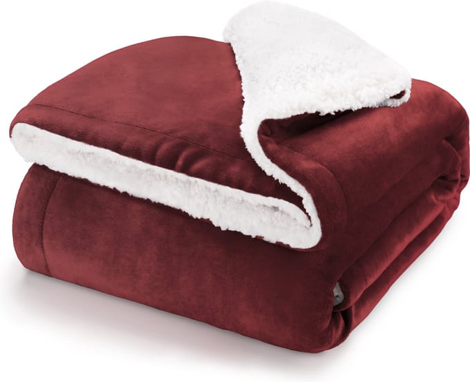 Blumtal Fleece Deken - Sherpa - 150x200 - Donker Rood