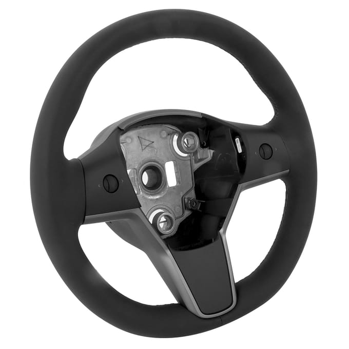 Zwart Stuur met Knop Leer Auto Modificatie Vervanging Stuur gray