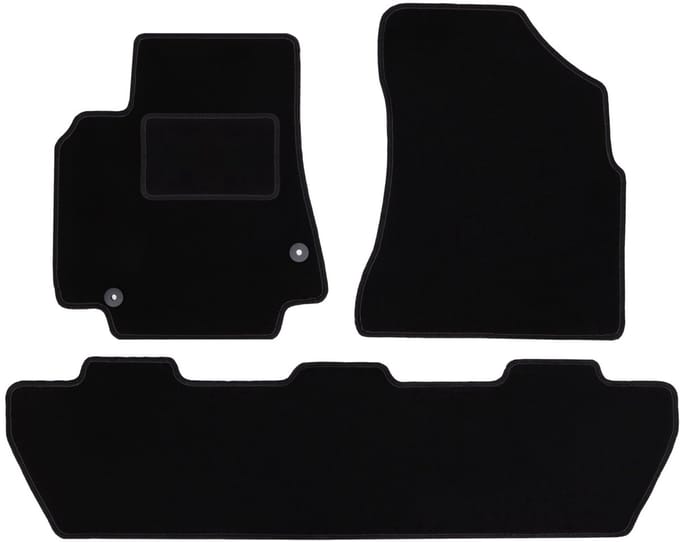 Zwarte veloursmatten voor: Citroen Berlingo II combivan, multispace, 5-zits (2008-2018)