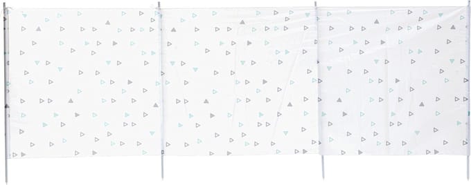 Neka Strand/camping windscherm - wit met driehoeken print - 300 x 120 cm