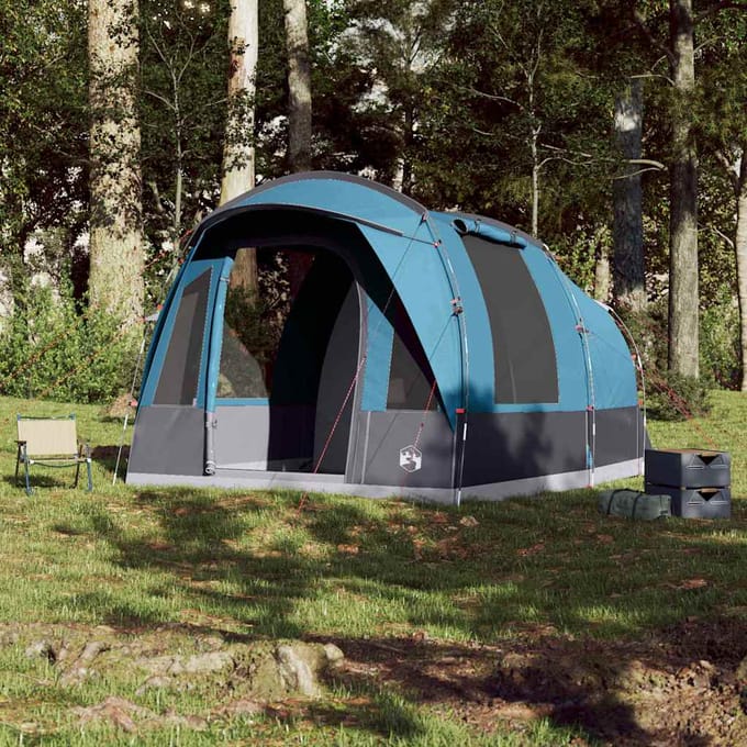 Vidaxl Tente de Camping, Tunnel, 3 Personnes, Bleu, Imperméable