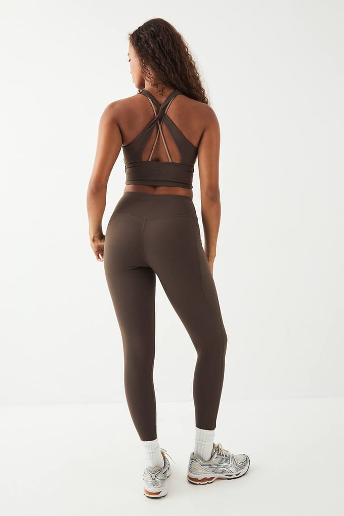 Dames DSGN Studio Ultra Sculpt Hoge Taille Legging met Zakdetail | Espresso | Maat: Medium