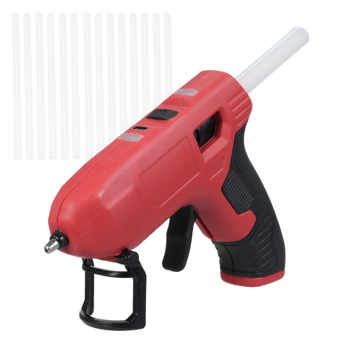 Geevorks 4.2V Draadloze Lijmpistool Type-C Oplaadbaar Draadloos Mini Hotmeltlijmpistool rood