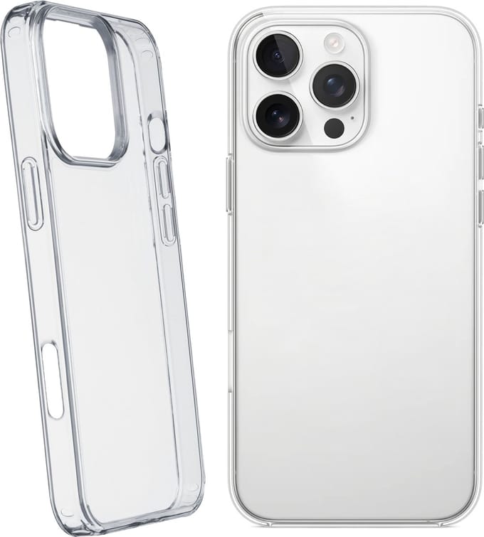 Cellularline Clear Duo Hoesje - Geschikt voor iPhone 16 Pro Max - Transparant & Dual Materiaal - Transparant