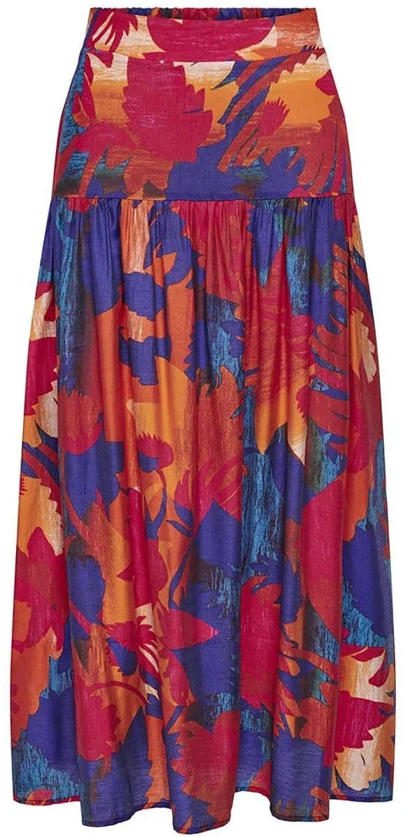 Only Celia Flowy Midi Rok Veelkleurig M Vrouw