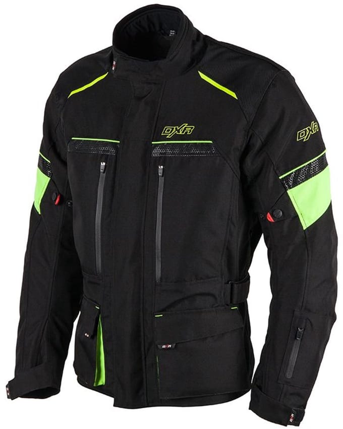 DXR Motorjas - Roadtrip - Zwart/Geel Fluo - S