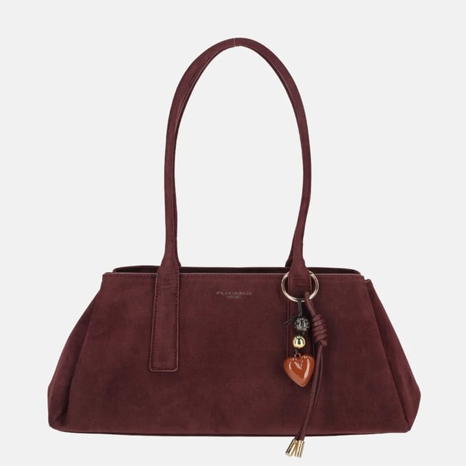 Flora & Co schoudertas suedine bordeaux