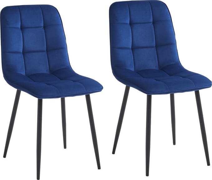 Colenis - Ela Eetkamerstoel - Set Van 2 - Blauw - Velvet - Design