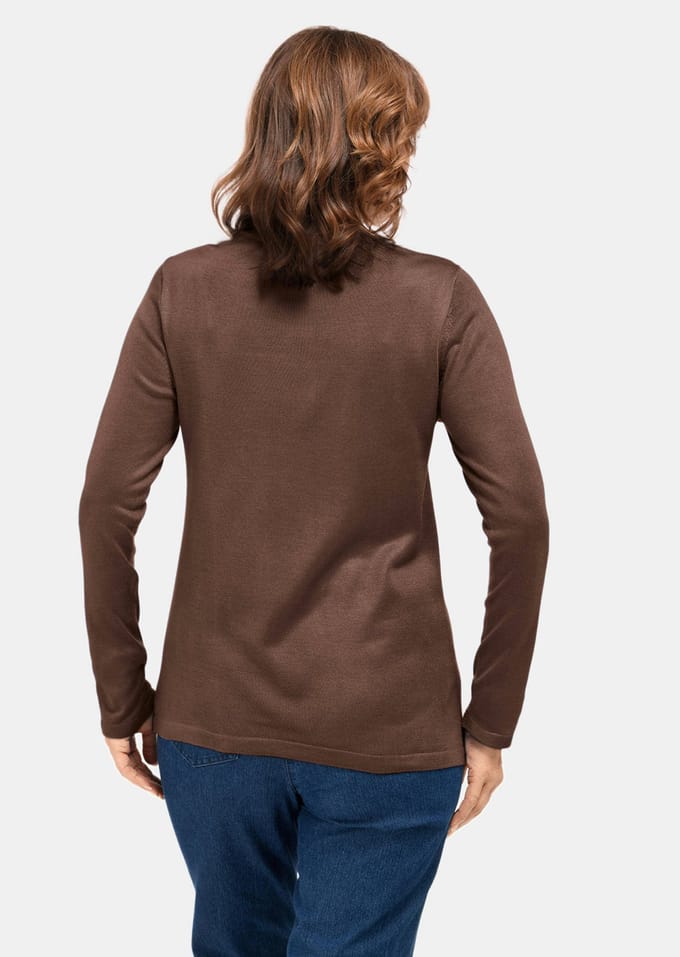 Pullover met opstaande kraag - taupe - Gr. 54 van Goldner Fashion