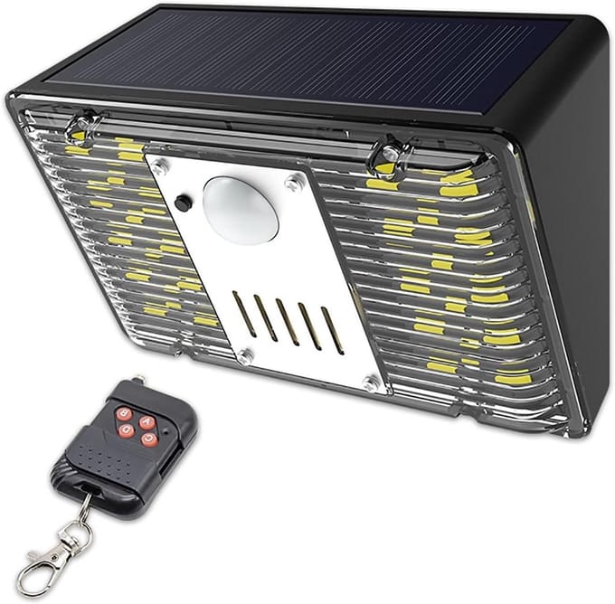 Alarm Lamp - Sirene Beveiliging - Buiten Beveiligen - Zonne-energie Bewegingssensor - 129db Geluid - Wit