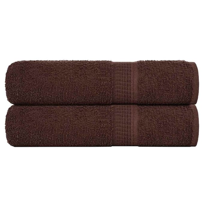 vidaXL - Douchehanddoeken - FROGN - 2 - st - 70x140 - cm - 360 - g/m² - bruin