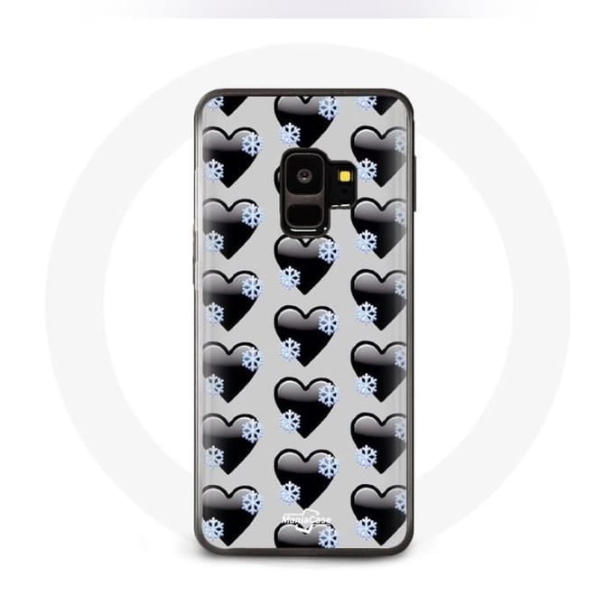 Coque pour Samsung Galaxy S9 plus Fond de coeurs noirs