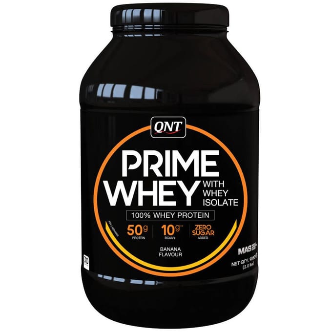 Eiwitmix 100% van wei-isolaat en -concentraat Banaan QNT Prime Whey 908 g