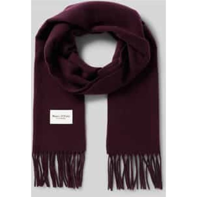 Marc O Polo Sjaal Scarf Woven Wool Long Fringes Een maat Set van 1