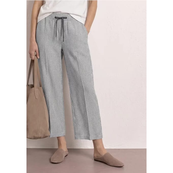 7/8 Wide Legs broek in een Loose Fit van linnen