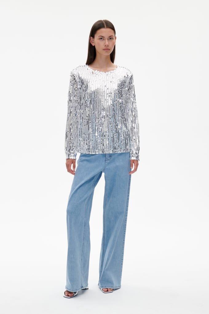 Baum und Pferdgarten Jury Top Silver Mermaid Größe: M | Longsleeves Outlet | Damen | Grau
