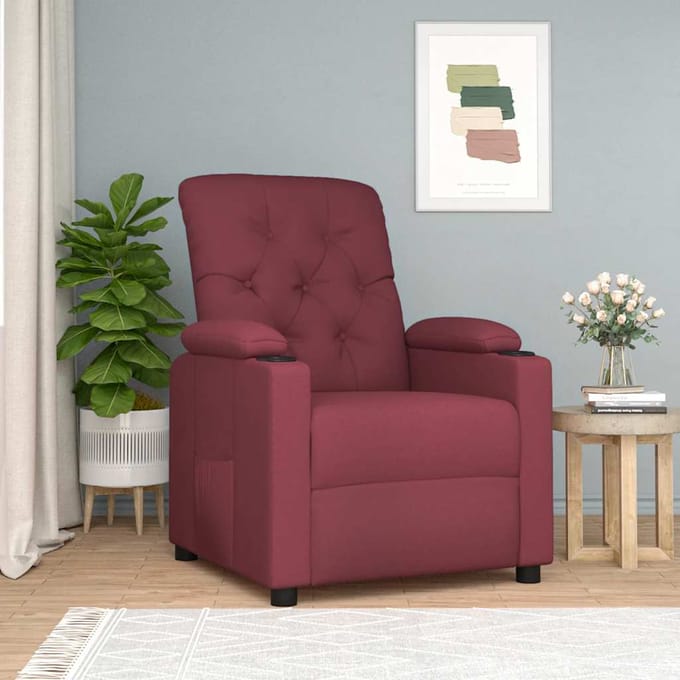 vidaXL - Fauteuil - verstelbaar - stof - wijnrood