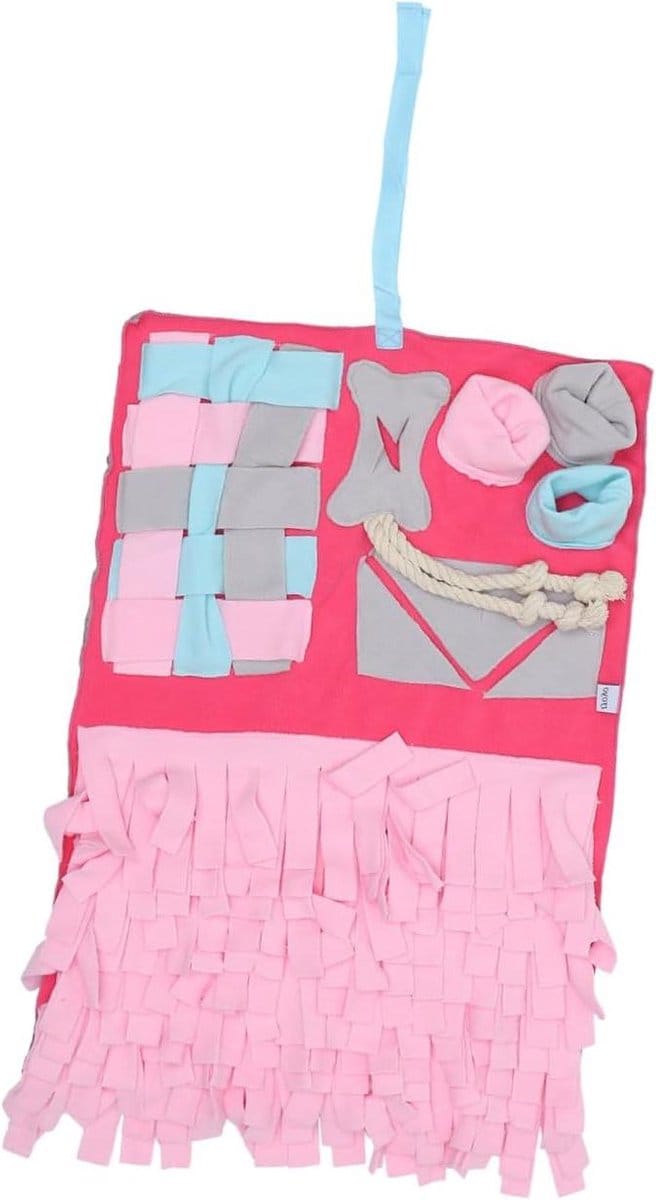 Snuffelmat Hond - Voedselpuzzel - Hersen Training - Stimuleert Natuurlijk Gedrag - 50x70 cm - Roze