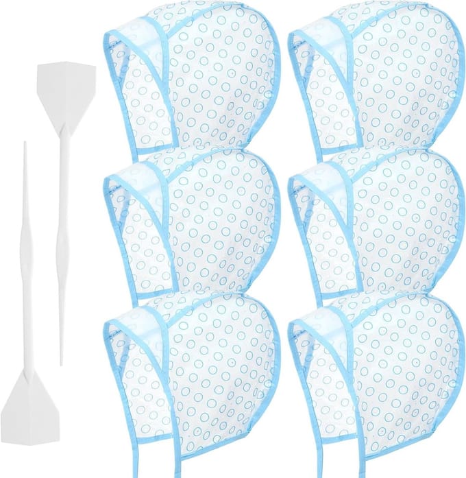 Set van 6 Verstelbare Hoedjes voor Haarverf, Kleuraccenten, Haarverfaccessoires voor Thuis en Salongebruik, Haarstyling Tools