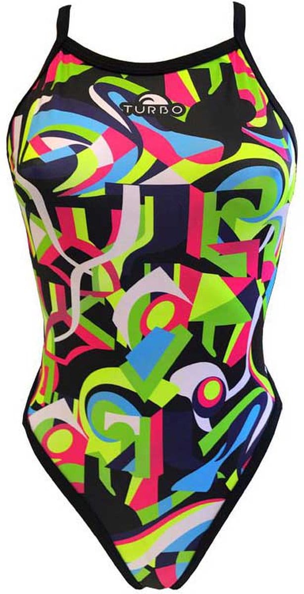 Turbo Geo Abstract Zwemkleding Veelkleurig M Vrouw