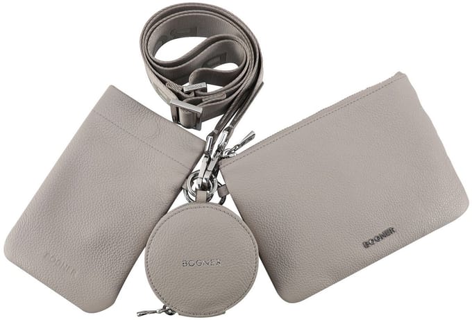 Bogner Leren Schoudertas Telefoontasje Pontresina Marly Multipocket Lightgrey Beige