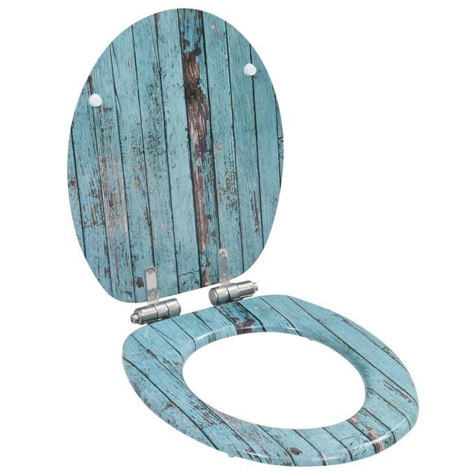 vidaXL - Toiletbril - met - soft-close - deksel - oud - hout - MDF