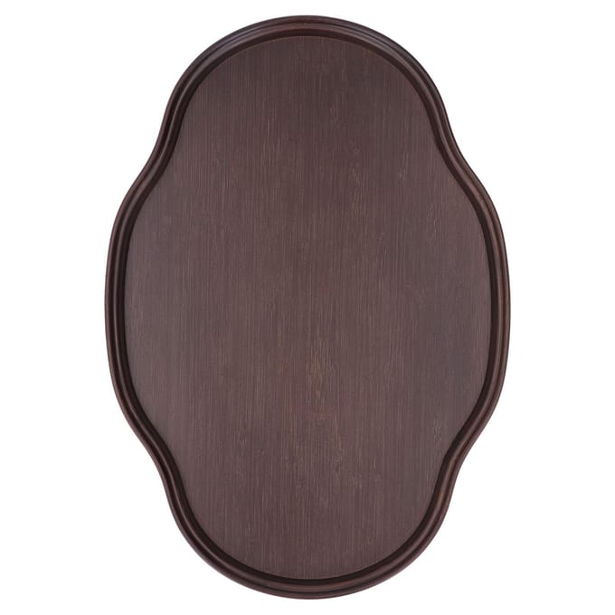 Plateau à Thé Couleur Noyer Multifonctionnel Bambou Texturé Plateau de Table Basse pour Réception d'Invités gray
