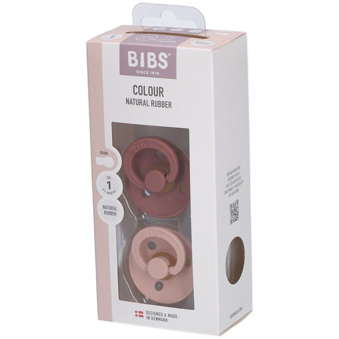 BIBS Colour Fopspeen - 0-6 mnd - 2-pack - Rond - Woodchuck/Blush