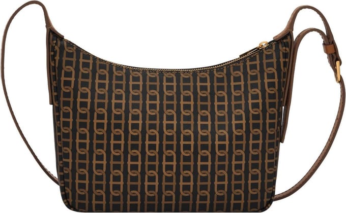 FOSSIL Leren Schoudertas Cecilia Top Zip Crossbody Brown Multi Bruine