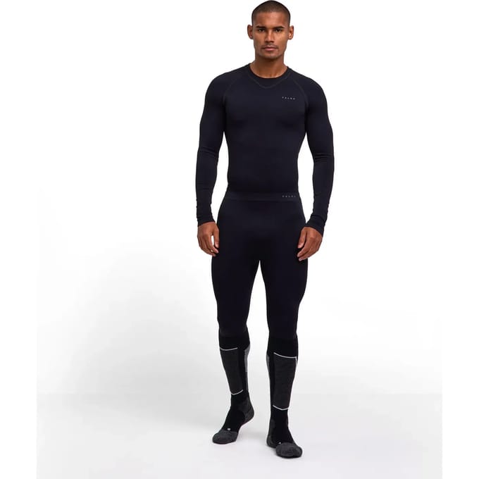 FALKE Maximum Warm 3/4 sneldrogend functioneel materiaal lang functioneel ondergoed heren zwart - maat L