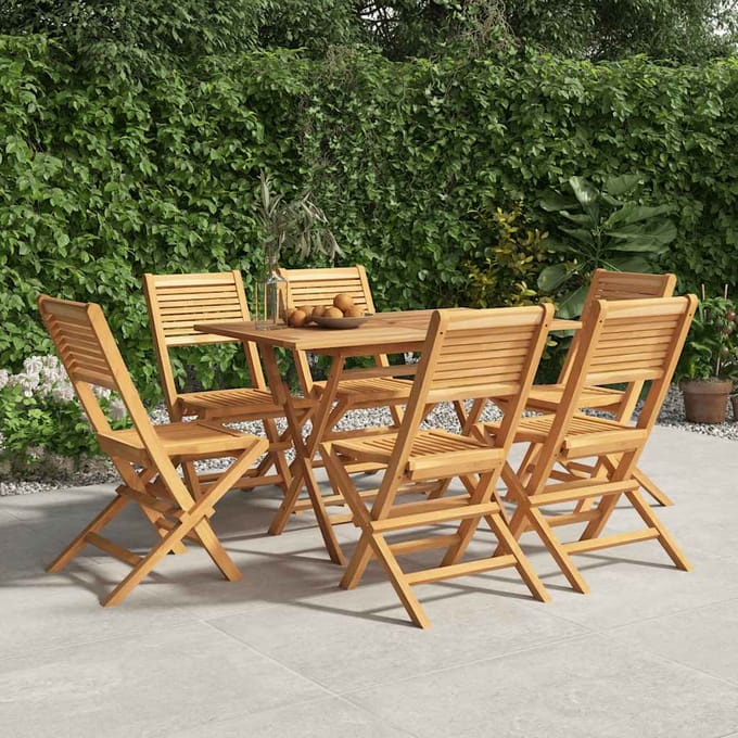 vidaXL - Klapstoelen - 6 - stuks - 47x62x90 - cm - Massief - teakhout