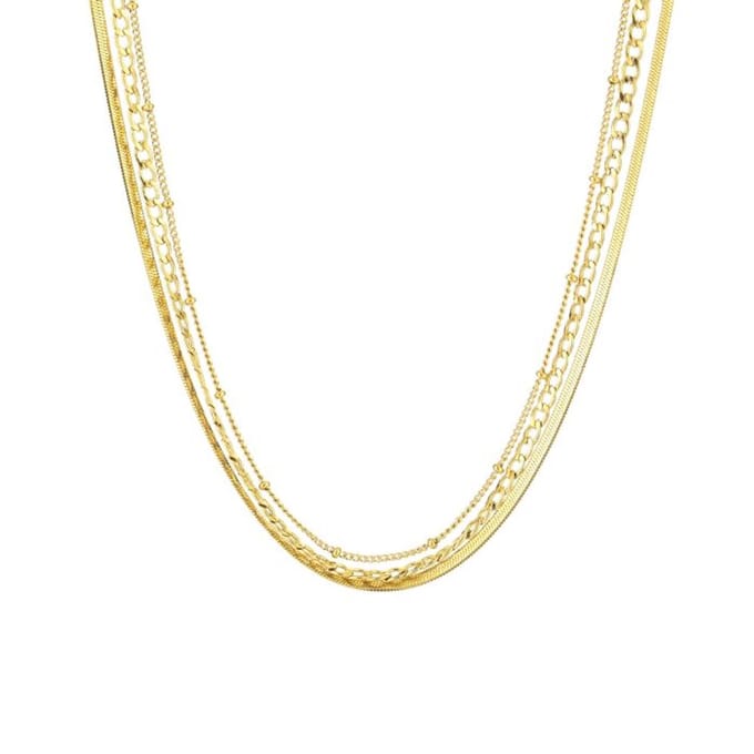 Bijoutheek Collier 3 Dubbel Goudkleurig
