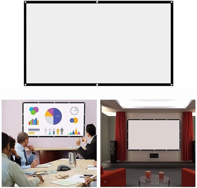 Projectiescherm Set - Opvouwbaar Doek - Home Cinema - HD Kwaliteit - 72 inch - Wit