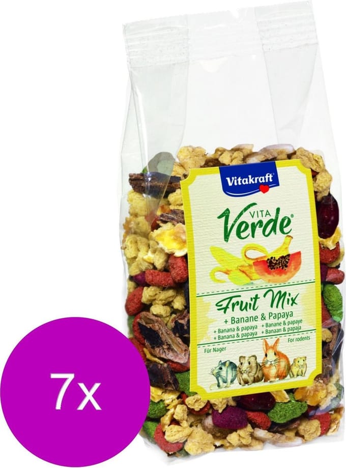 Vitakraft Vita-Verde Happy Frutti - Knaagdiersnack - 7 x 200 g