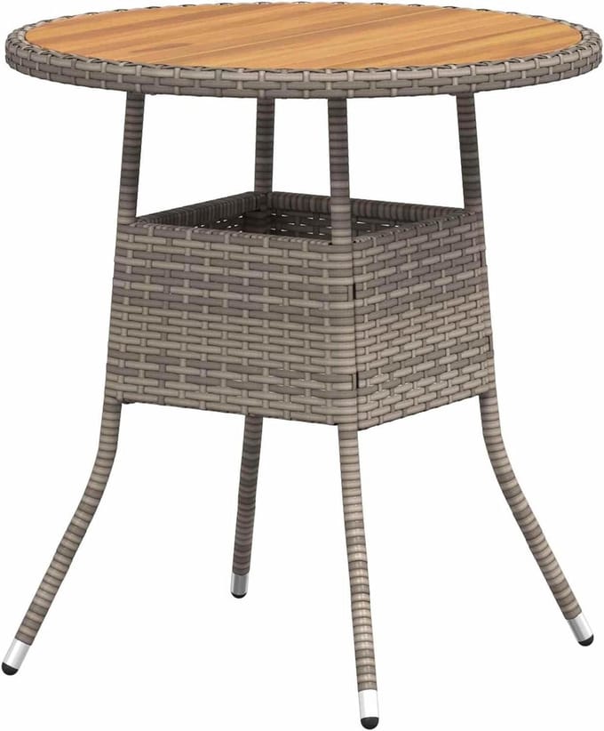 Tuin Eettafel - Buitenmeubel - Genieten Buiten - Massief Hout - Diameter 70cm - Grijs