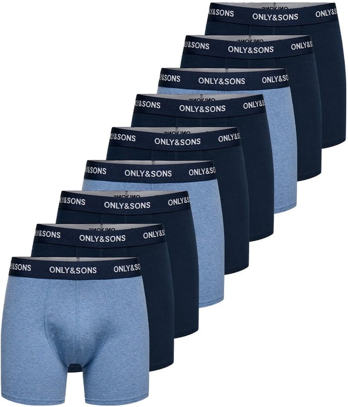 Only & Sons Heren lang short / pant 9 pack ONSFITZ SOLID BOXER