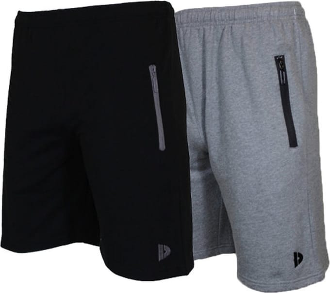 2-Pack Donnay Joggingshort (Nick) - Sportshort - Heren - Black/Silver-marl (1013) - maat 3XL