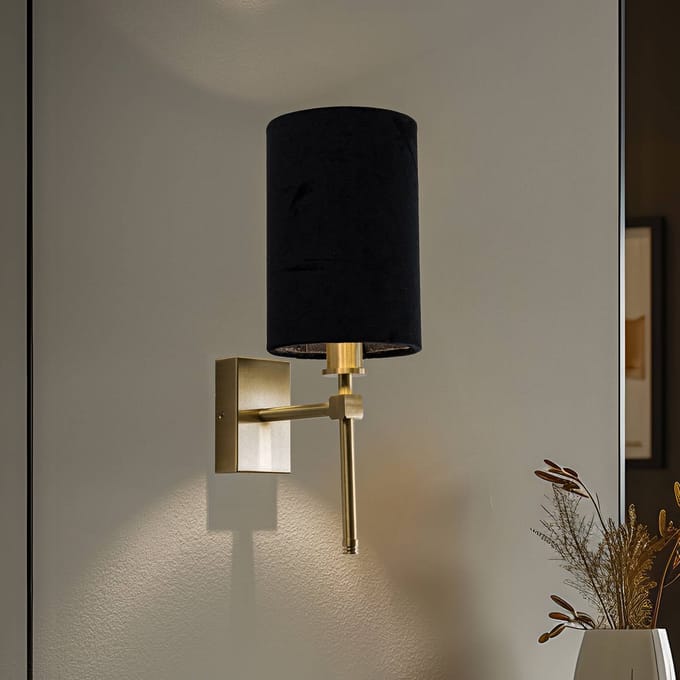 Argon Wandlamp Azzi textiel kap 1-lamp zwart