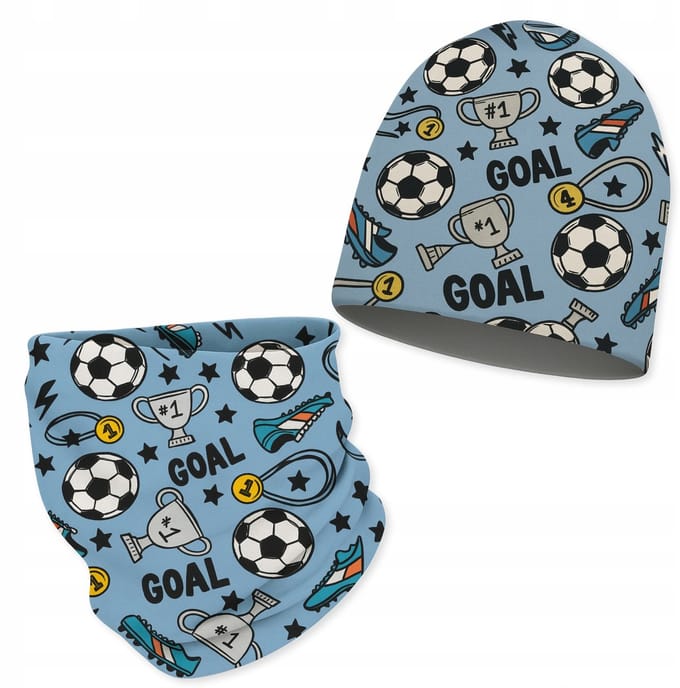 Dartomik - Kinder Set - Muts en Sjaal - Voetbal - 92-104