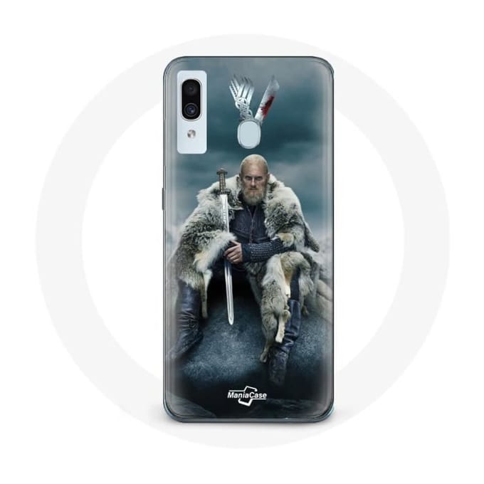 Coque pour Samsung Galaxy A40 Vikings Série Saison 6 Ragnar Lothbrok logo V Epée