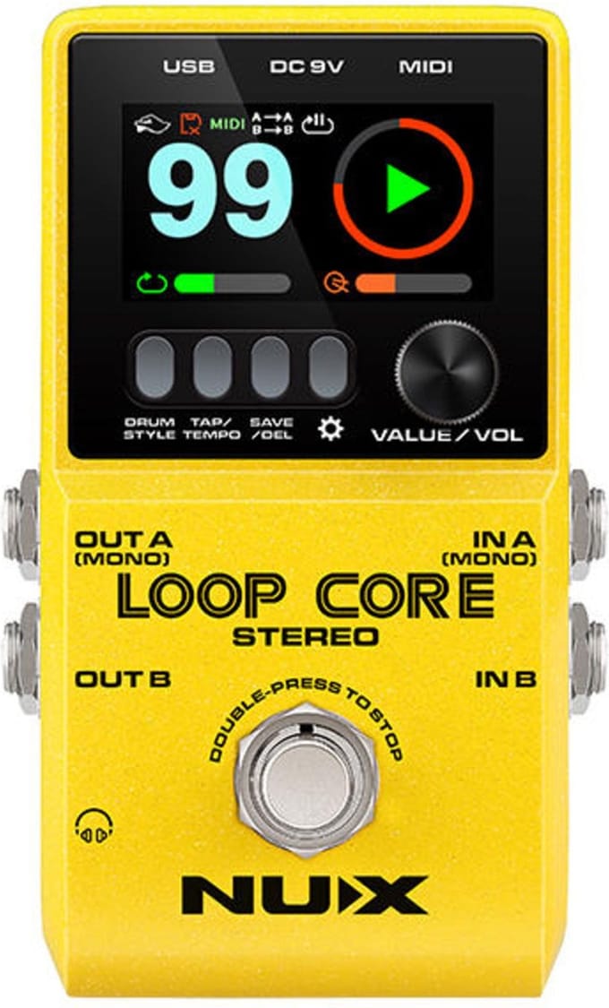Looppedaal - NUX Loop Core Stereo - 6 uur opnametijd - 99 geheugens - MIDI