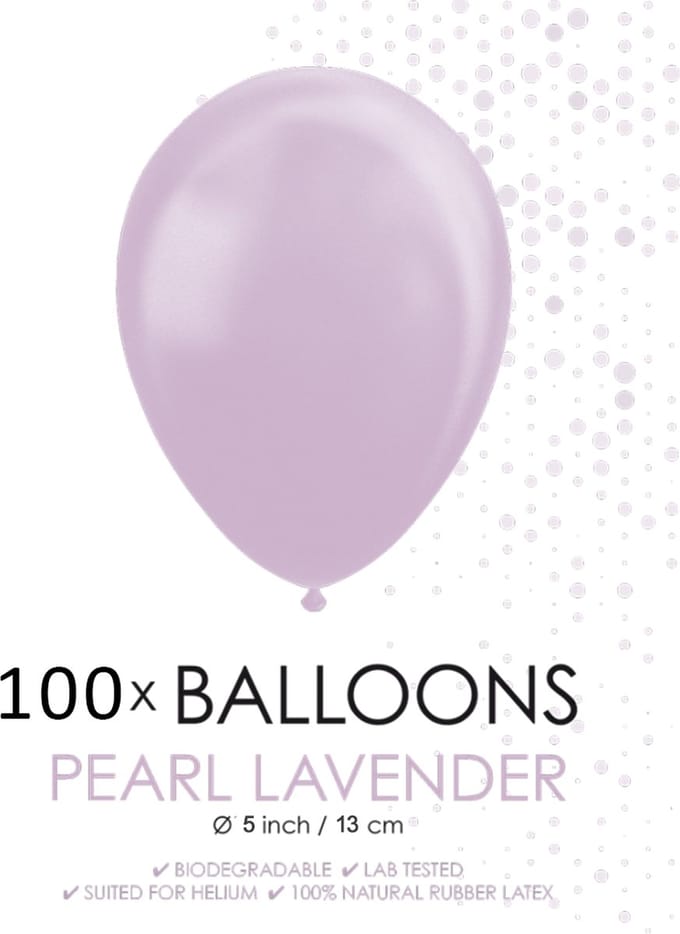 100 Kleine ballonnen parel lavender.